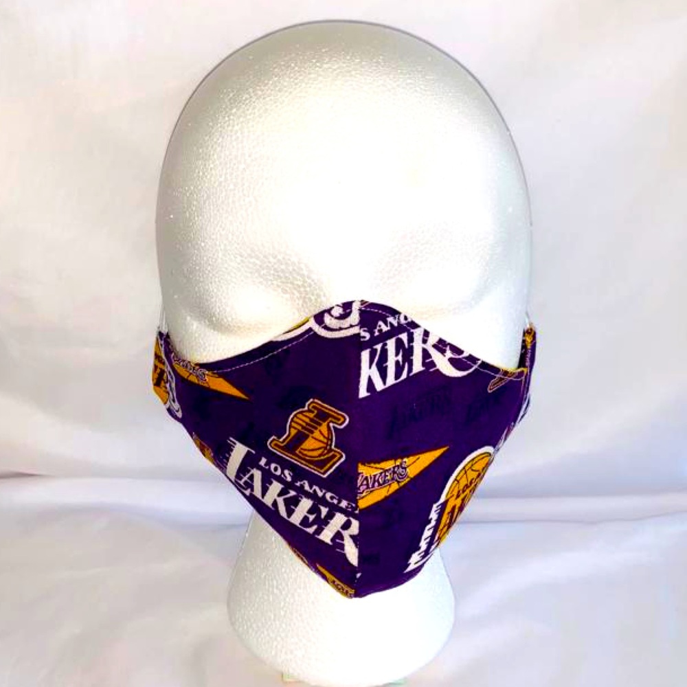 Handmade Face Mask Los Angeles Lakers Print Purple